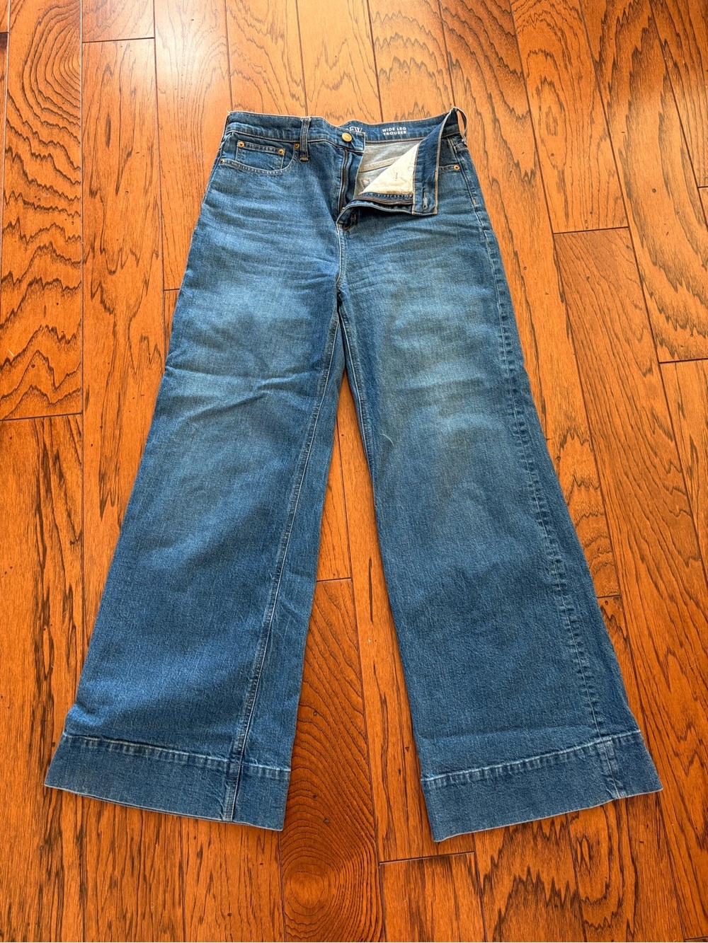 J. Crew Wide-Leg Trouser Jeans in Denim Blue